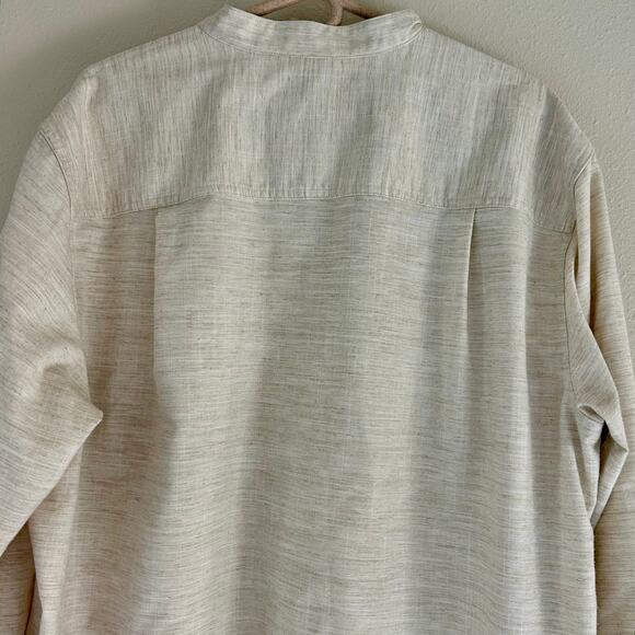 John Blair Manderin neck half zip shirt pockets Scandi minimalist academia XL - Picture 9 of 11